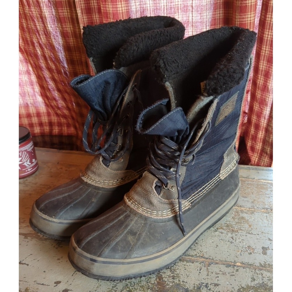 LL‎ Bean Boots Mens 10 Medium Mid Calf Duck Boots Gray & Blue